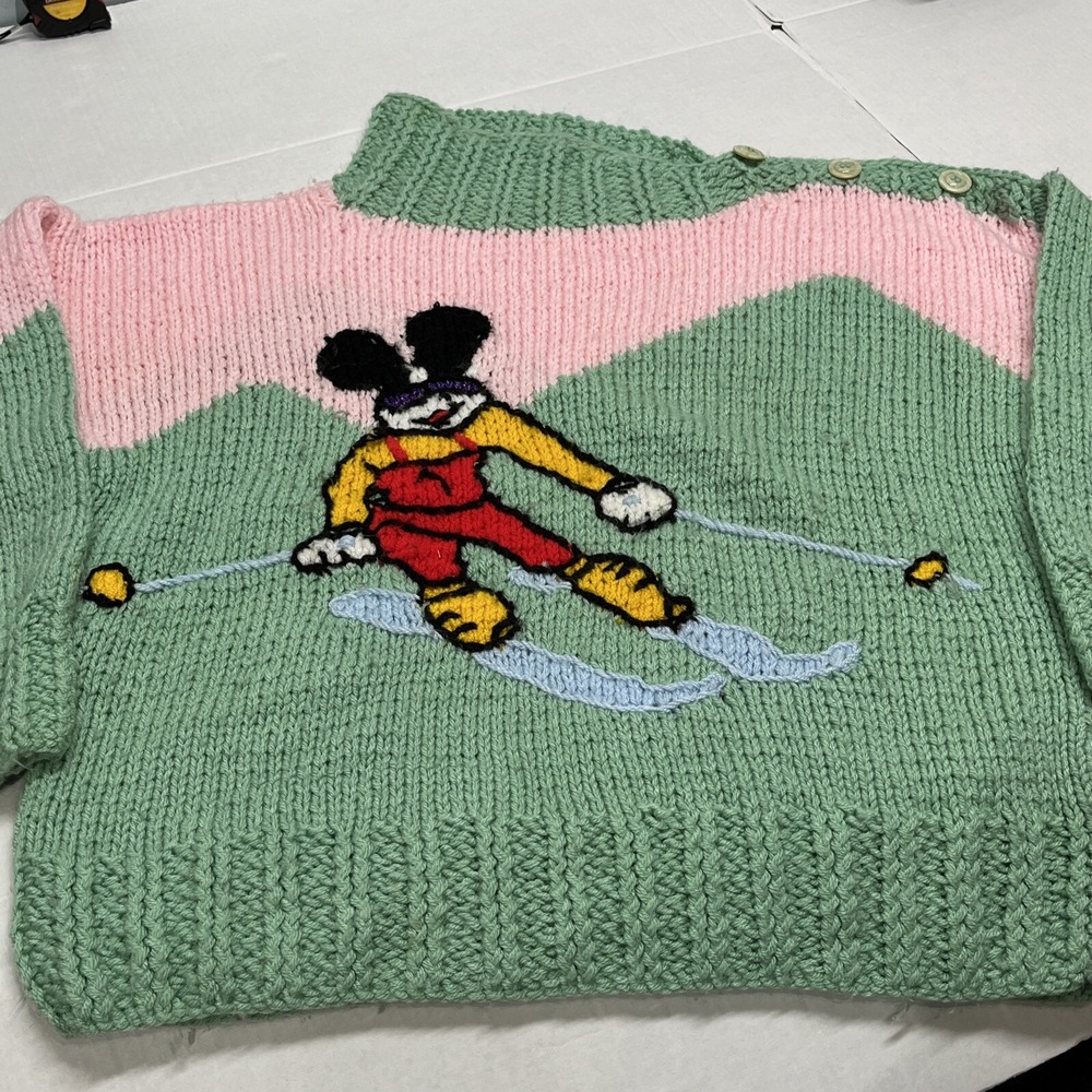 Vtg Michel Bachoz Colette Nivelle Paris Sweater Handmade Disney Mickey Mouse - Picture 4 of 8